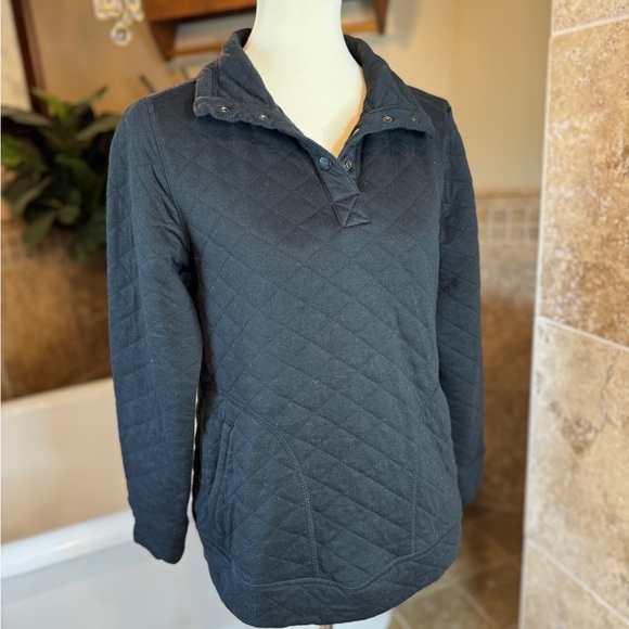 Modern canvas quilted popover jacket sweater medium - Picture 4 of 5